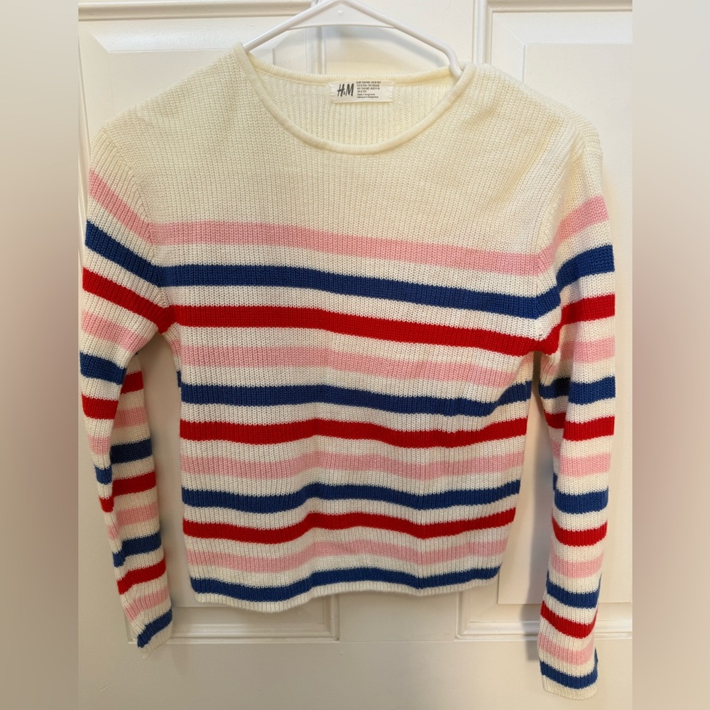H&M Striped Sweater in Red, Blue, and Pink